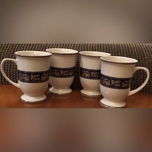 Vintage Tetley Tea Footed Mugs set of 4